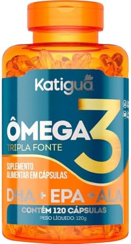 Ômega 3 Tripla Fonte Dha + Epa + Ala 1000Mg Katiguá 120 Cápsulas ...