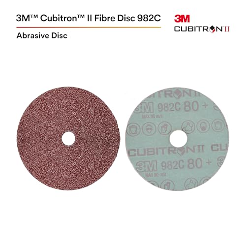 3M Cubitron II Fibre Disc 982C - 36+ Grit Metal Grinding Disc - Ceramic Precision Shaped Grain - For Angle Grinders - 5" x 7/8" Center Hole