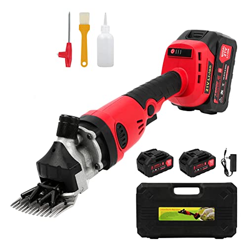 Image of 21V Sheep Shears,Electric Professional Sheep Clippers with 2 Pcs Rechargeable Battery for Farm Livestock,High/Slow Speed,Rechargeable Batteries*2