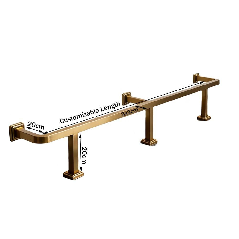 Heavy Duty Edelstahl Fußstütze Bar Schiene, Wandmontierte Unterstützung für Hausbar und Kücheninsel, inklusive Hardware-Kit, 200 cm / 6.6 ft