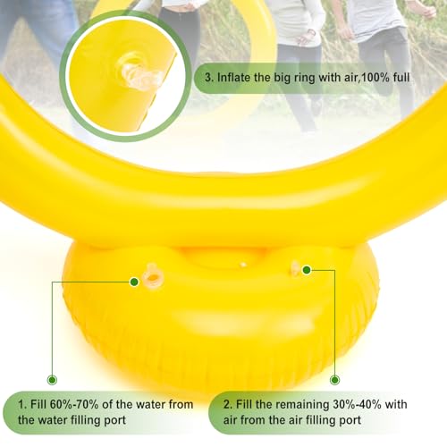 Leyndo 2 Pack The Rings Inflatable Jump Ring Party Supplies 3.8ft Birthday Gold Game Party Decorations for Outdoor Patio Garden Lawn - Image 3