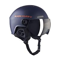 BLACK CREVICE Skihelm voor volwassenen in pilotenstijl met extra