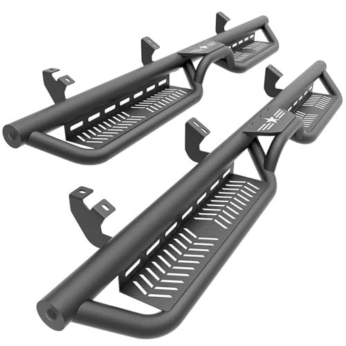 EYOUHZ Running Board Side Steps Compatible for 2024 2025 Toyota Tacoma Double Cab & Crew Cab (4 Full-Size Doors), Heavy-Duty Carbon Steel Two Stair Design Nerf Bar Side Rails Rock Sliders, Star Logo