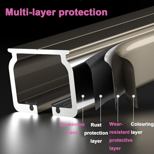 Sistema de rieles de aluminio de 340 cm negro para montaje en techo y pared 3