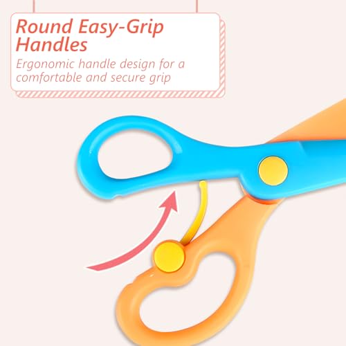 Conjunto de tesouras de segurança para crianças (idades de 3 a 5 anos) - Pacote com 4 tesouras de tr