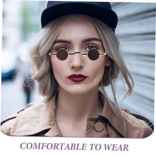 KESYOO 20pcs Vintage Round Sunglasses for Men and Women Retro Eyewear Gold Frames and Lenses Small Circle Sunglasses for Festivals and Casual Wear3