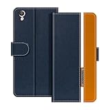 UOGNADGD Lederhülle Kompatibel mit Oppo R9 Plus Klappbares Portemonnaie-Hülle mit Magnetverschluss Ständer & Kartenfächern stoßfestem Schutz (Blau)