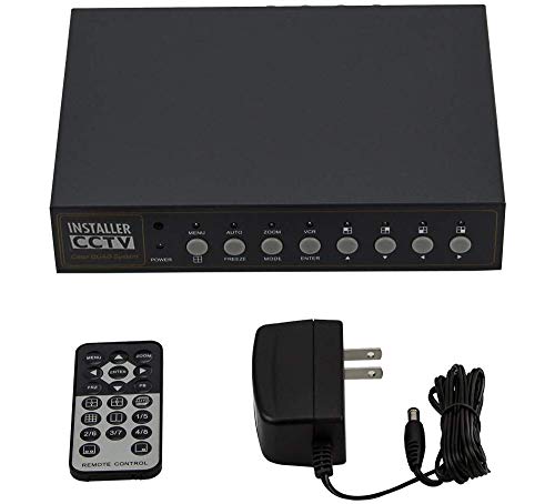 Installer CCTV 4CH Video Color Quad Multiplexer with Loopout, Remote Control and FREE