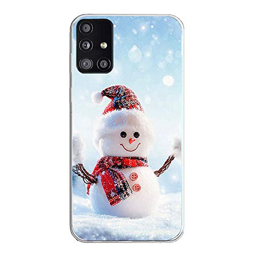 Weihnachten Silikon Schutzhülle kompatibel mit Samsung Galaxy A51 Hülle Dünne Transparent Weiche TPU Handyhülle Kratzfest Durchsichtige Flex Xmas Muster Motiv Case Cover (5, Galaxy A51) Cover