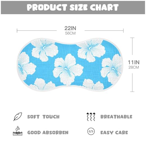 Hibiscus Minimalist Pure Blue Burp Cloths for Babies Burp Rag Cotton Spit Up Rag for Infant Newborn Baby4