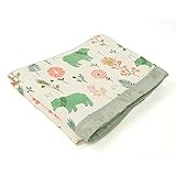 ソフトガーゼベビーキルト、ベビーベッドカバー、ガーゼバスタオル、授乳ショール、誕生日のお祝い、敏感肌に適しています6層竹70％綿30％、110cm * 115cm（熊）