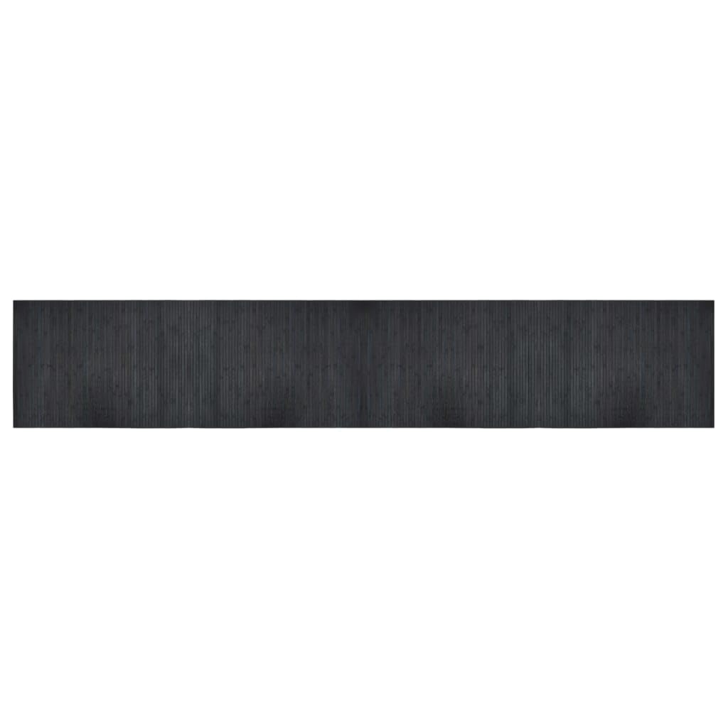 Tapis de couloir gris 70x400 cm en bambou haut de gamme
