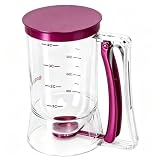 BBSTARZ Pancake Batter Dispenser – 4-Cup Batter Dispenser with Squeeze Handle & Measuring Marks for Pancakes, Waffles, Muffins, Crepes & Cupcakes – Baking Tool (purple)