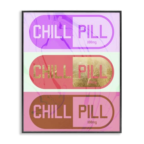 Glam Detail Chill Pill Comic, 11 x 14 Inch Framed Giclée Print
