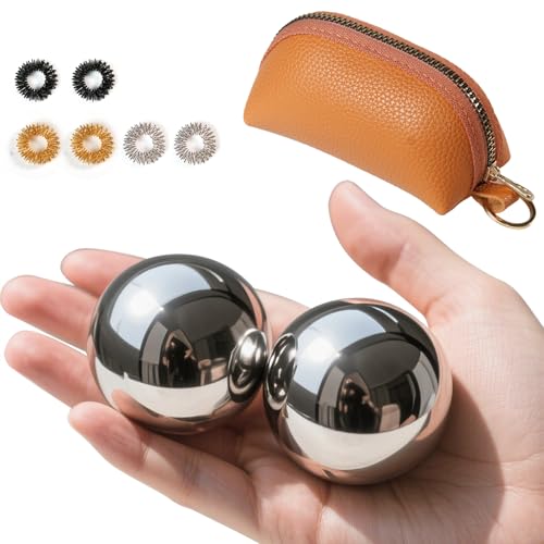 Roadtofree Baoding Balls with Chime 1.5 inch Stainless Steel Meditation Balls, Hand Exercise Massage...