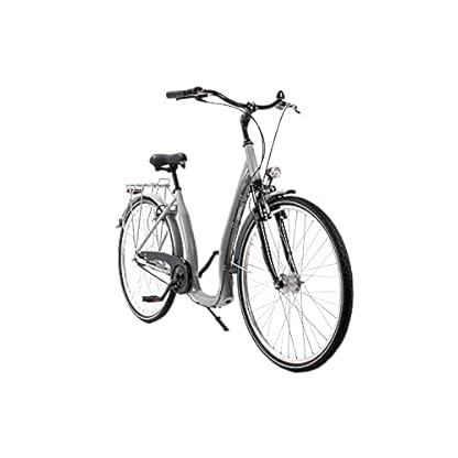 28 Zoll Damen City Bike 7 Gang Shimano Nabendynamo Tiefeinsteiger grau pulverbeschichtet – Bild 3