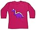 Hariz Baby Shirt manga larga Diplodocus Dinosaurier T-Rex Animales Plus Geschenkkarte Unicornio fucsia 12-18 meses