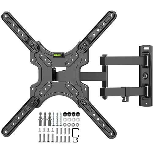 Digank TV Wall Bracket for Most 26-55 inch Corner TV Wall Mount with Tilt Swivel Extension Universal TV Bracket Holds up to 35 Kg Single Stud Center Design Fits Flat/Curved TVs Max Vesa 400x400mm