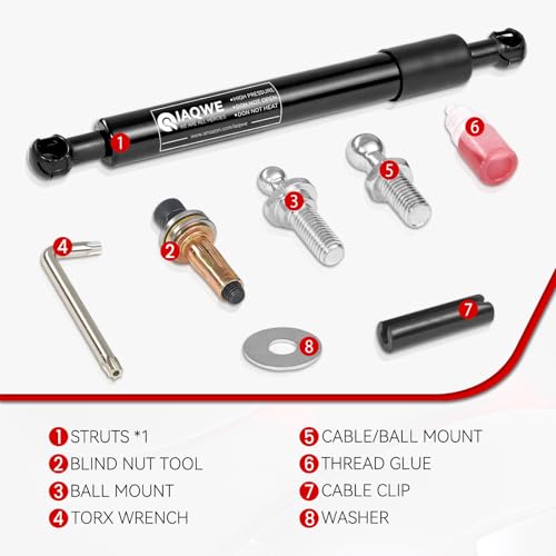 Image of IAQWE 43300 Truck Tailgate Assist Shock Kit for Dodge Ram 1500 2002-2008 2500 3500 2003-2009, Slow Drop Pickup Tail Gate Accessories Damper Strut(No-Drilled Installation)