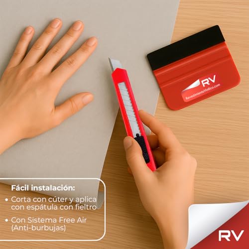 Miniatura 5 de Revestimiento De Vinilo Autoadhesivo Profesional Para Pared, Puertas, Muebles, Cocina Y Baños Blanco Roto Ks1830 Sin Obra Alta Resistencia Envío Desde España - 62 X 100 Cm