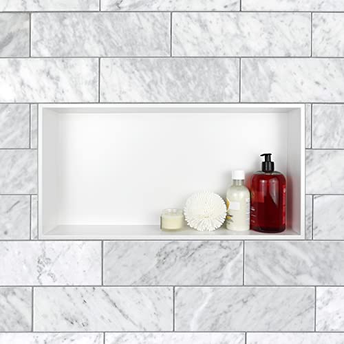 Bernkot Stainless Steel Shower Niche 24" X 12" White No Tile Needed Niche Shower Recessed Wall Horizontal Niches for Bathroom Storage Over Mount Installation by Bernkot - Image 7