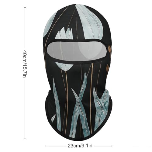 Balaclava para hombre y mujer color celeste con diseño de tulipanes, máscara facial completa para deportes al aire libre como ciclismo y pesca miniatura 2