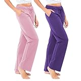 Sexy Basics Women's French Terry Cotton Drawstring Pants | All Season Mid Weight Casual & Lounge Bottoms | Multi Packs