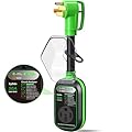 EyGde RV Surge Protector 50 Amp Waterproof - RV Circuit Analyzer Voltage Protection Power Guard for Camper Travel Trailer, Green