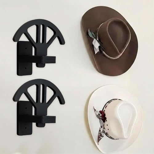 2 Stück verstellbare Cowboyhut-Halter, Holz-Cowboyhut-Wandhalterung, Ständer für die Wand, kann die ursprüngliche Form des Hutes beibehalten, 4-fach verstellbares Westernhut-Display für Fedoras