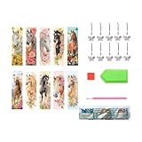 Kit de bricolage pour enfants : ce lot de marque-pages de peinture diamant comprend 10 marque-pages acryliques, des diamants colorés, 1 stylo pour coller les diamants, 1 plaque, 1 colle carrée et 10 pendentifs. Ce magnifique lot de marque-pages en diamant 5D est suffisant pour un usage quotidien et un remplacement.