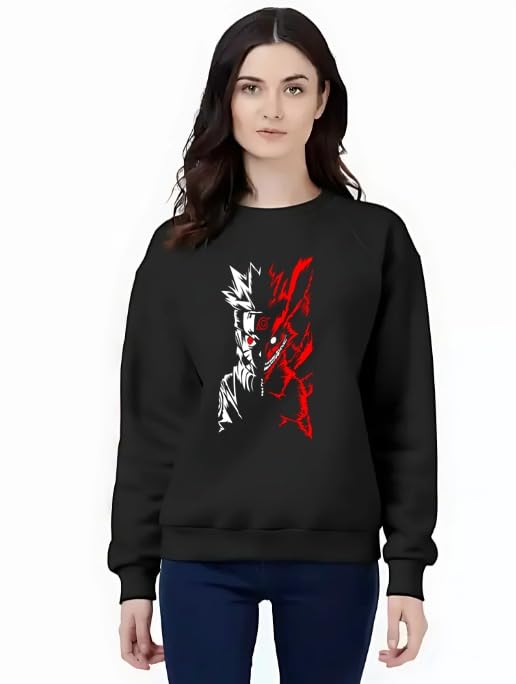 demamd print Demand Print Cotton Sweatshirt for Women | Trendy Printed Regular Fit | Warm & Comfortable Winter Casual Wear Pullover Top-picture-45