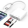 Lecteur de Carte SD pour iPhone, Lightning & USB C Adaptateur Carte SD pour Micro SD/SD, Lecteurs Carte Mémoire Externes pour iPhone 16/15/14/13/iPad/Samsung/Caméra