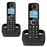Alcatel F860 Duo - Set telefonico cordless con un cavo aggiuntivo, telefoni fissi per la casa - telefono con protezione chiamata, funzione vivavoce, 2 tasti di scelta diretta, funzione VIP