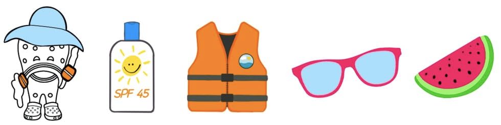 Image of Crocs Unisex's Jibbitz Shoe Superfan Multi Pack, Cute Charms, Day in The Lake, 5 Pack
