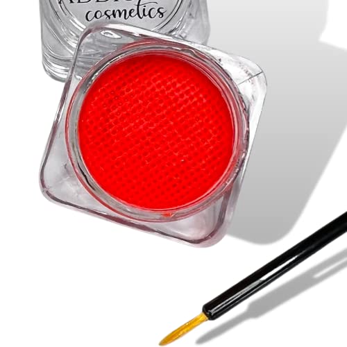 Addictive Cosmetics Bright Red Cake Eyeliner With Applicator Brush - Water Activated Dry Pressed Eyeliner - Long-Lasting, Vibrant Color, Smudge Resistant - Vegan Cruelty Free Paraben Free (Bright Red) #TOP2