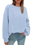 PRETTYGARDEN Sweatshirt for Women Oversized Crewneck Long Sleeve Pullover Fleece Top 2026 Fall Winter Fashion Outfits Clothes (Light Blue,Large)
