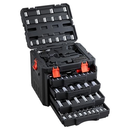 VEVOR 230 PCS Mechanic Tool Set with 4-Drawer Tool Box 1/4" 3/8" 1/2" Drive