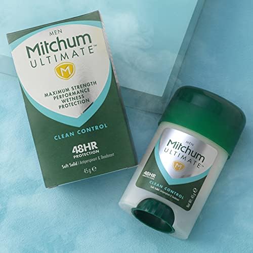 Mitchum Ultimate 48HR Protection Soft Solid Cream Stick Deodorant for Men & Antiperspirant Clean Control, Dermatologist Tested,45 g (Pack of 1)