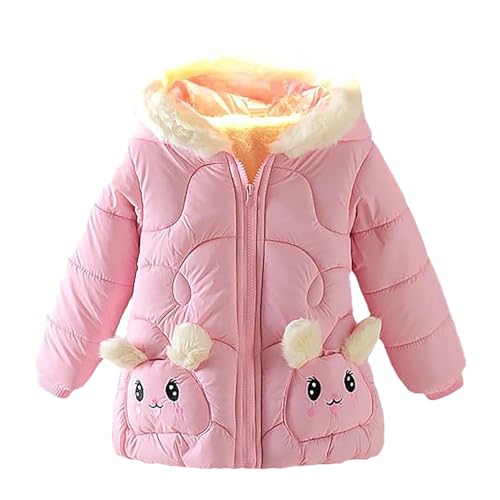 KAGAYD Toddler Girls Winter Coat Ears Hood Down Jacket Hooded Puffer Jacket Padded Down Coats Windproof Snow2