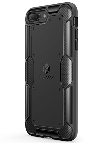 iPhone 8 Plus Case, iPhone 7 Plus Case, Anker KARAPAX Shield Case [Support Wireless Charging] [Thin Slim Fit] [Anti Scratch] Soft TPU With Carbon Texture and Good Grip for iPhone 8 Plus - Black