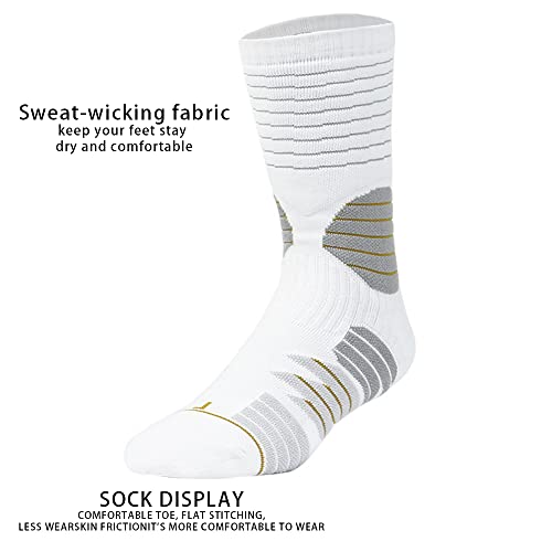Elite Basketball Socks, Cushioned Athletic Sports Crew Socks for Men & Women3