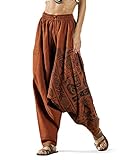 The Veshti Company Pantalon sarouel ample 100 % coton de qualité supérieure pour femme, Orange   Pierre tribale, 38