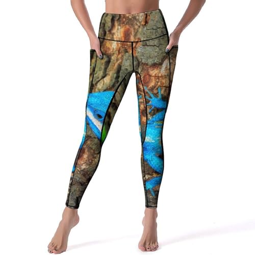 Legging femmes antiglisse Lézard pantalon de sport taille haute S
