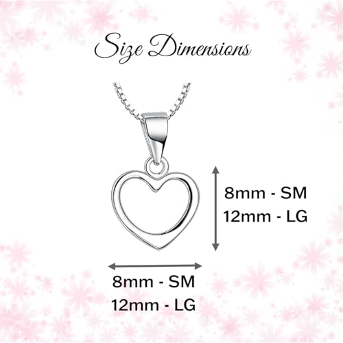 Precious Pieces Girl's Sterling Silver Necklace with Open Heart Charm4