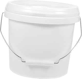 ULTECHNOVO 5l Bucket with Lid Container with Lid White Paint White Bucket Water Pails Bait Bucket Mop Buckets Paint Bucket Favor Containers Paint Buckets for Painting Pigment Container Heavy