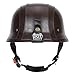 LNCHAO German Style M35 Handmade Leather Retro Motorcycle Helmet 1/2 Vintage Half Face Helmet for Adults Men & Women DOT Approved,Open Face Helmets for Cruiser Scooter Chopper (Cognac Brown,Medium)