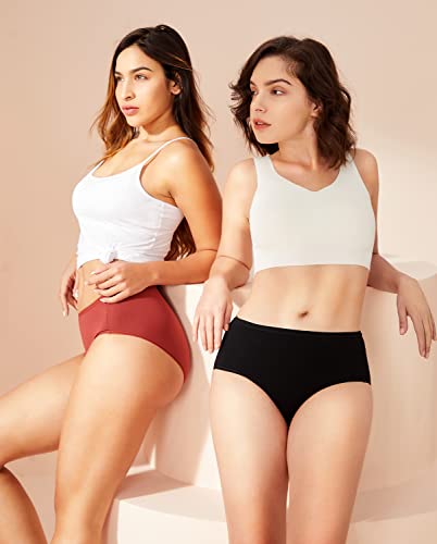 Reshinee Organic Cotton Women's Underwear Breathable Full Briefs Soft Panties Comfort Underpants Ladies Panties 4 Pack #TOP1