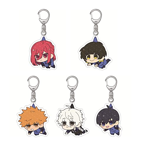キーホルダー ブルーロック キーチェーン 5枚セット 潔世一 凪 誠士郎 千切豹馬 國神 錬介 糸師 凛 糸師冴 蜂楽廻 コスプレ小物 アニメ 周辺 萌えグッズ かわいい オシャレ バッグ飾り 携帯ストラップ 通勤 通学 日常 贈り物 誕生日 (E)