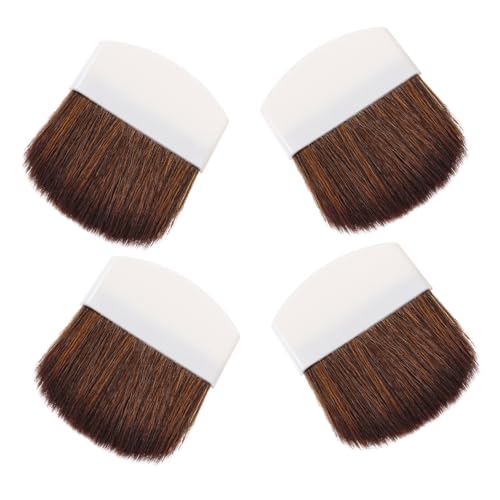 TOGEVAL 4個 小型点化粧ブラシ 女性用フェイスパウダー チークブラシ 軽量コンパクトで携帯便利 ソフト毛で均一メイク仕上げ用