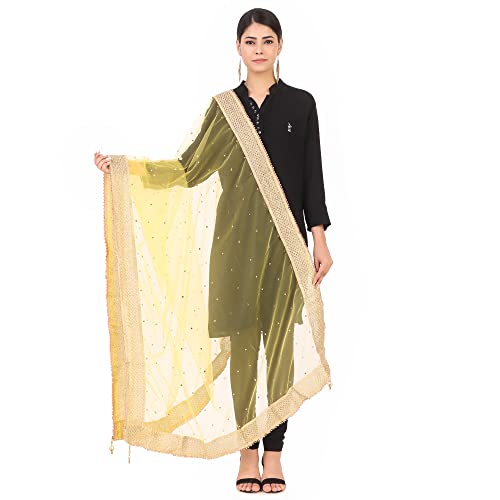 Image of Traditions Bazaar Women's Net Zari Border Dupatta